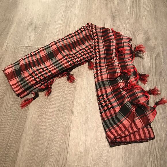 Red, Black & White Scarf, Shawl, Coverup, Blanket - Picture 6 of 8